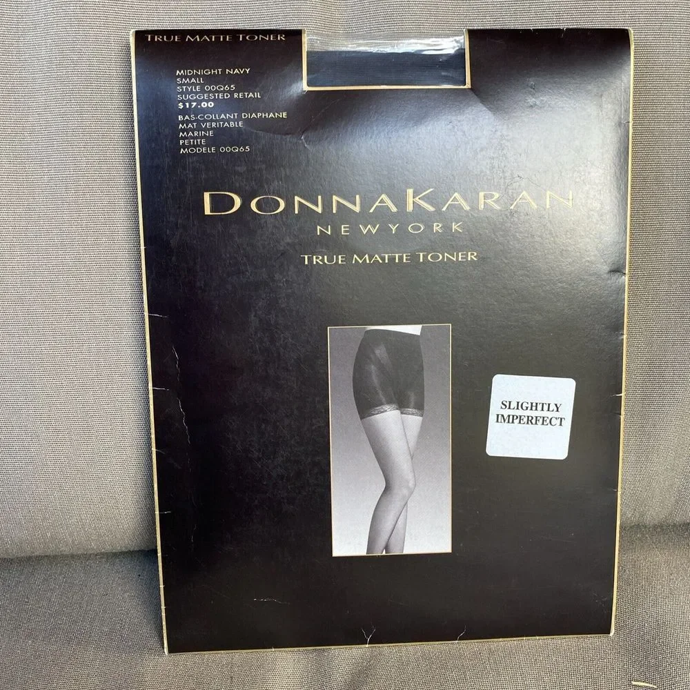 NOS Donna Karan True Matte Toner Pantyhose Midnight Navy Small‎ Style OOQ65